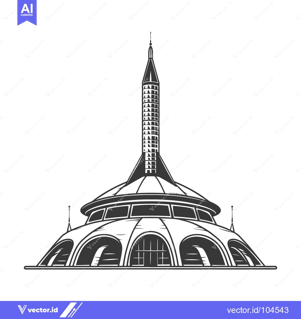 Premium Vector of An abstract depiction of an unusual architectural structure on a white