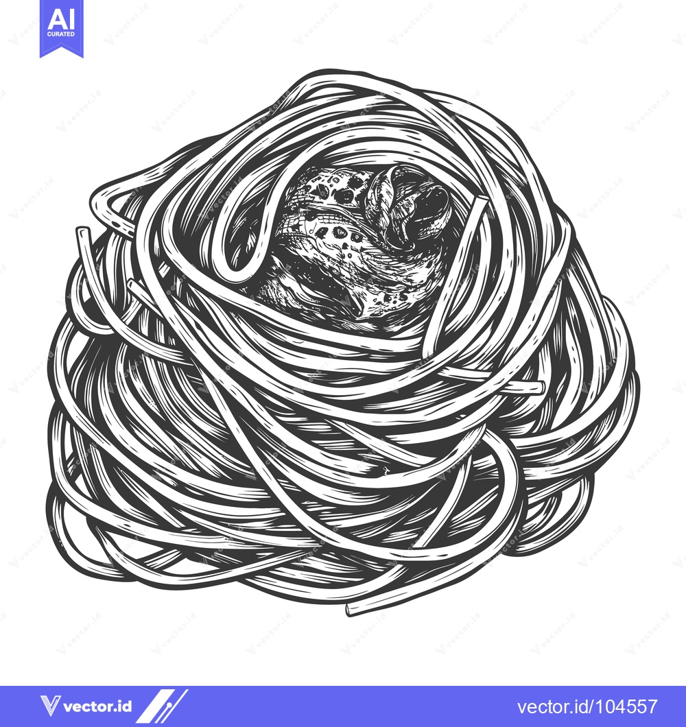 Premium Vector dari Artistic depiction of a pasta dish with meatballs in sauce