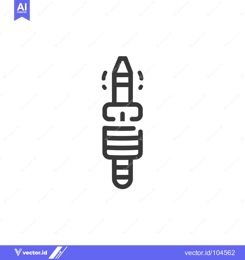 Premium Vector dari Spark Plug Icon with Rounded Edges and Spark