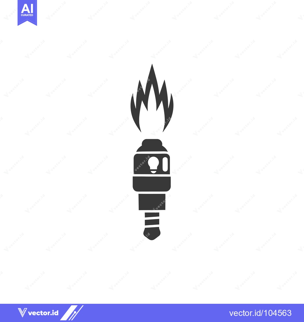 Premium Vector dari Spark Plug With Fire Icon