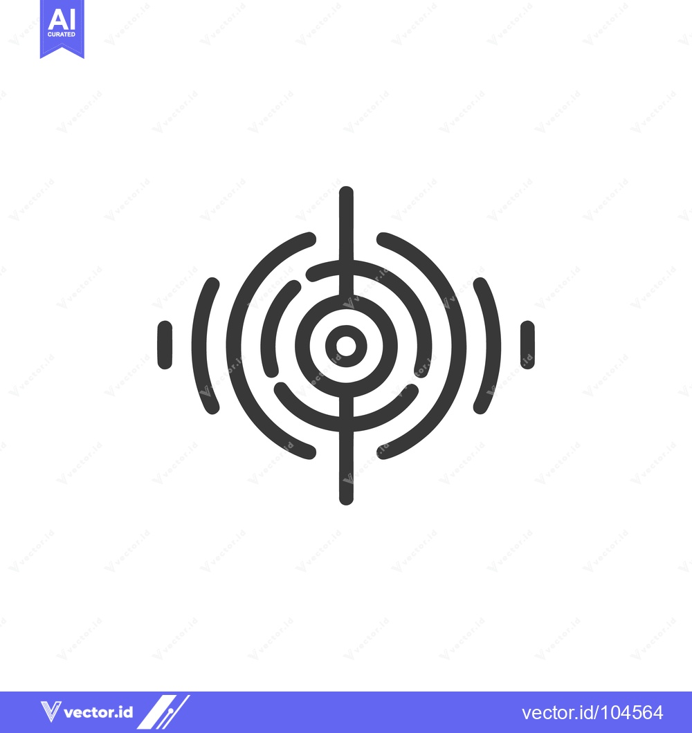 Premium Vector dari Minimalist Target Icon: Concentric Circles with Vertical Lines, Black