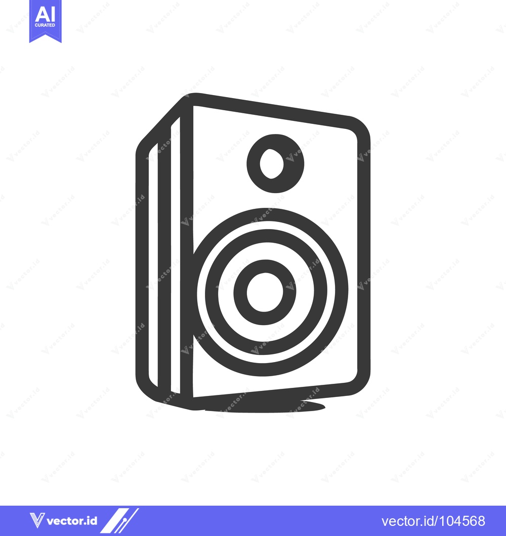 Premium Vector of Minimalist Speaker Icon: Bold Outline, Modern Audio Design
