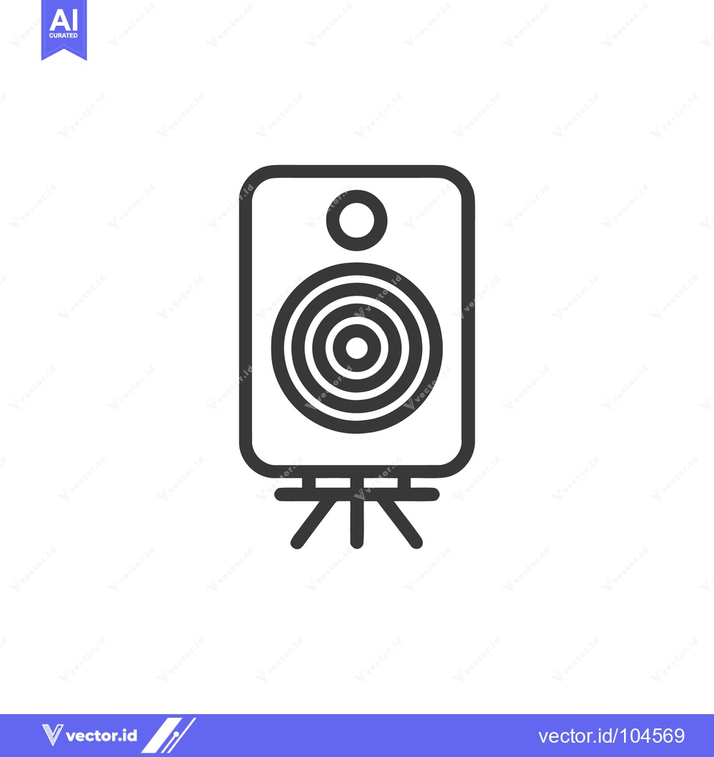 Premium Vector dari Speaker Icon: Modern Audio Equipment Symbol on Stand