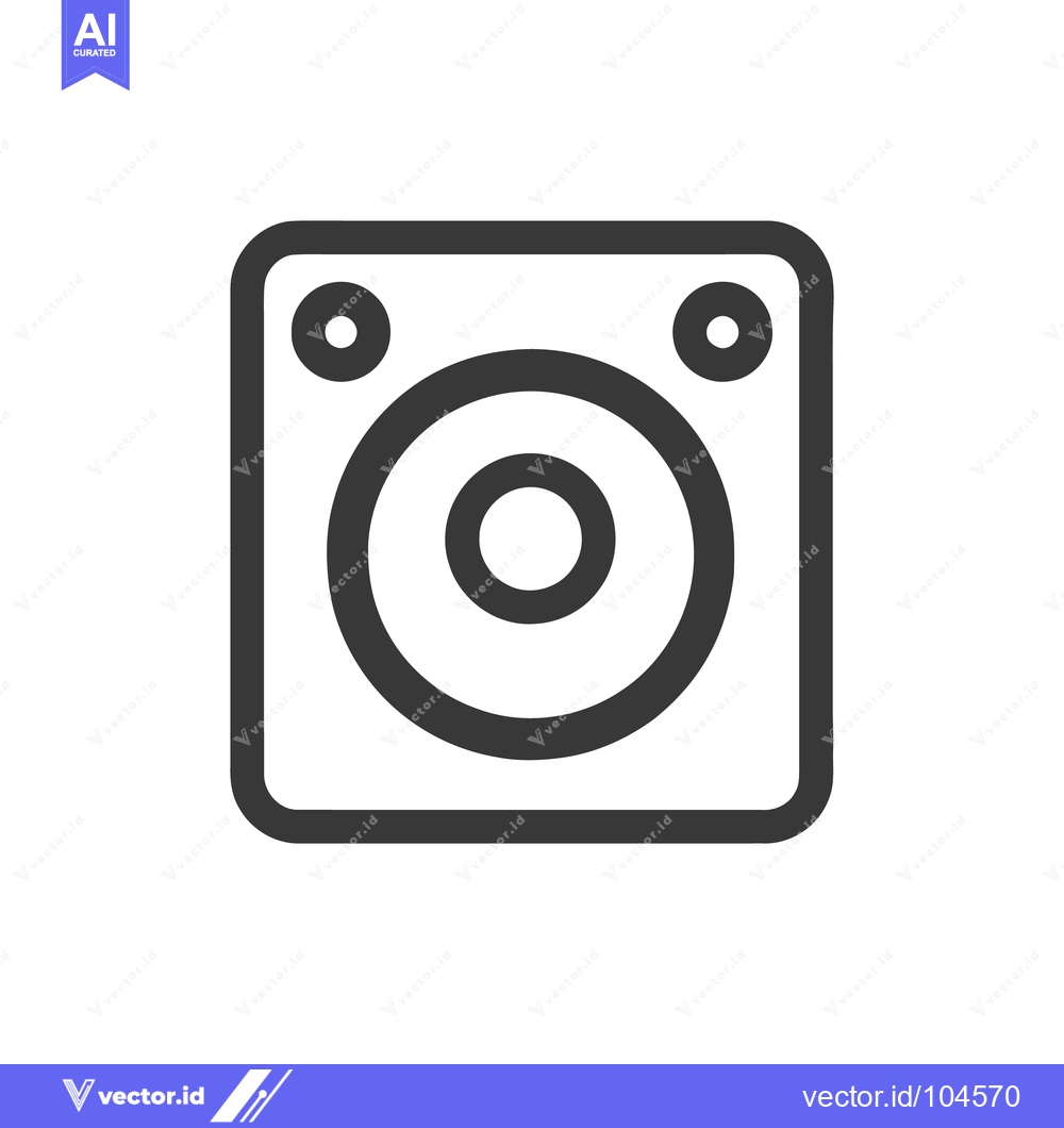 Premium Vector of Minimalist Speaker Icon: Bold Outline, Rounded Square Design