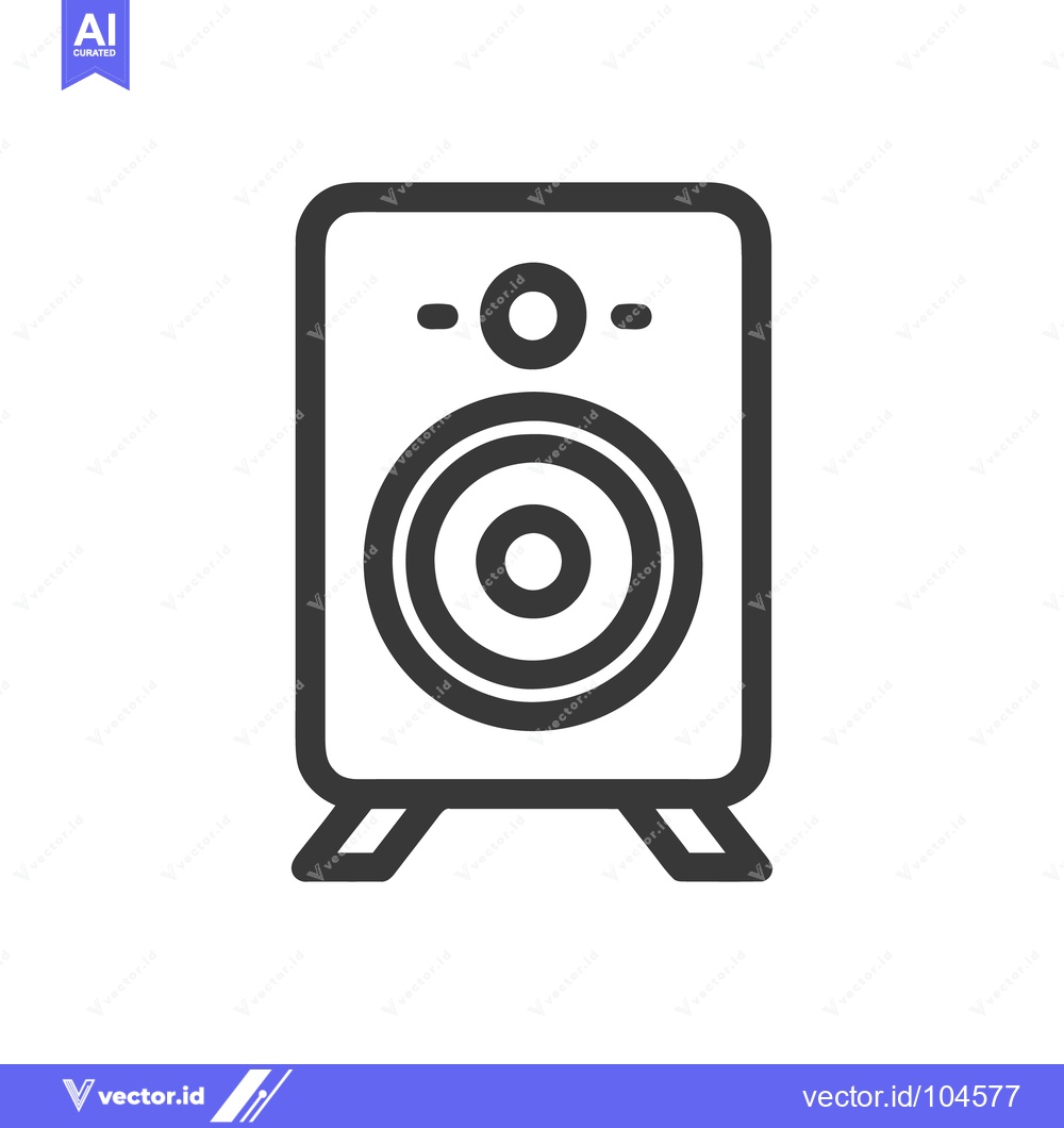 Premium Vector dari Minimalist Speaker Icon: Bold Outline, Audio Equipment Symbol, Vector