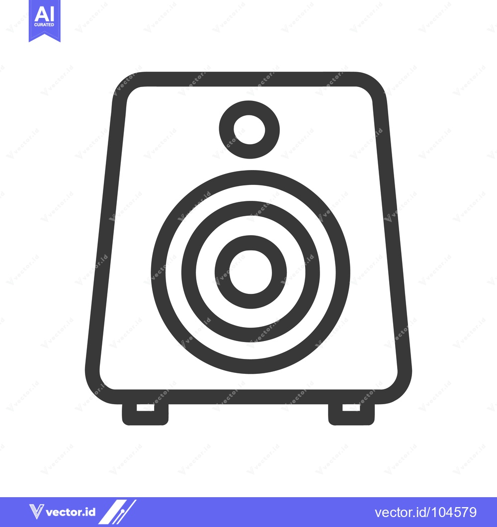 Premium Vector dari Minimalist Speaker Icon: Bold Outline, Modern Design, Audio Equipment