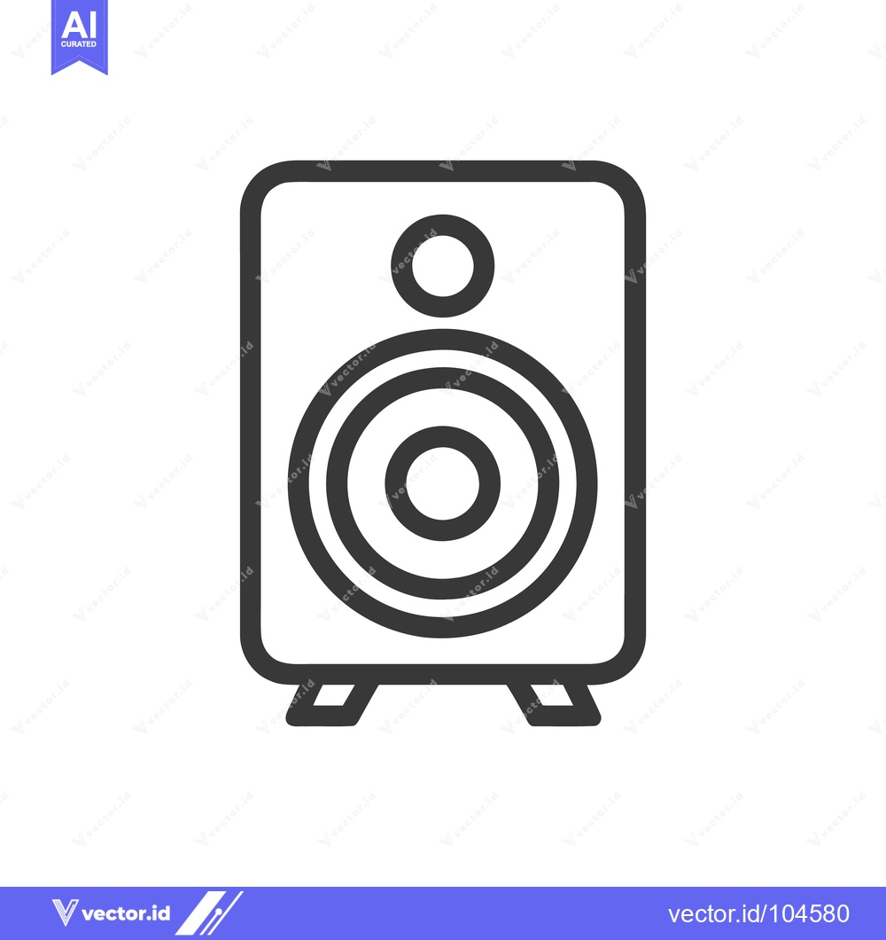 Premium Vector dari Minimalist Speaker Icon: Bold Outline, Modern Audio Symbol