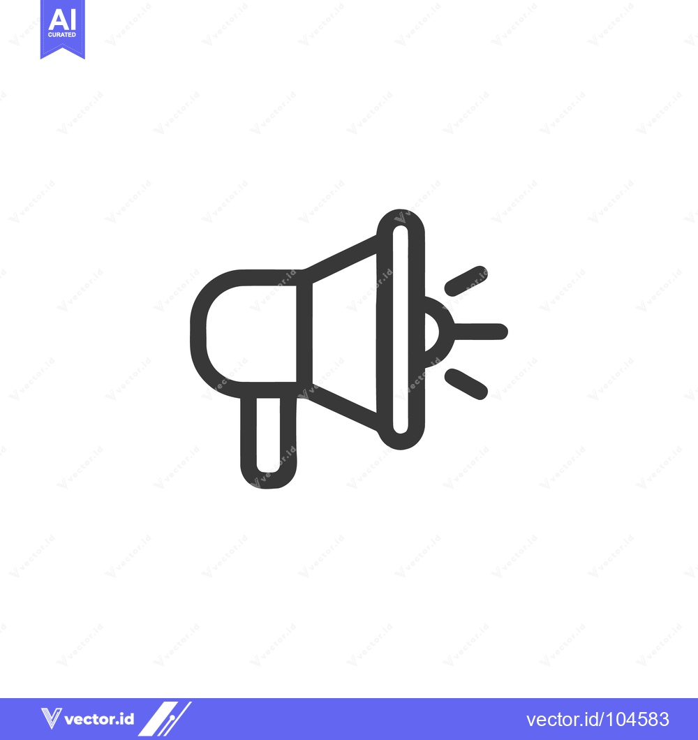 Premium Vector dari Bold Line Art: Megaphone Icon for Announcements and Communication