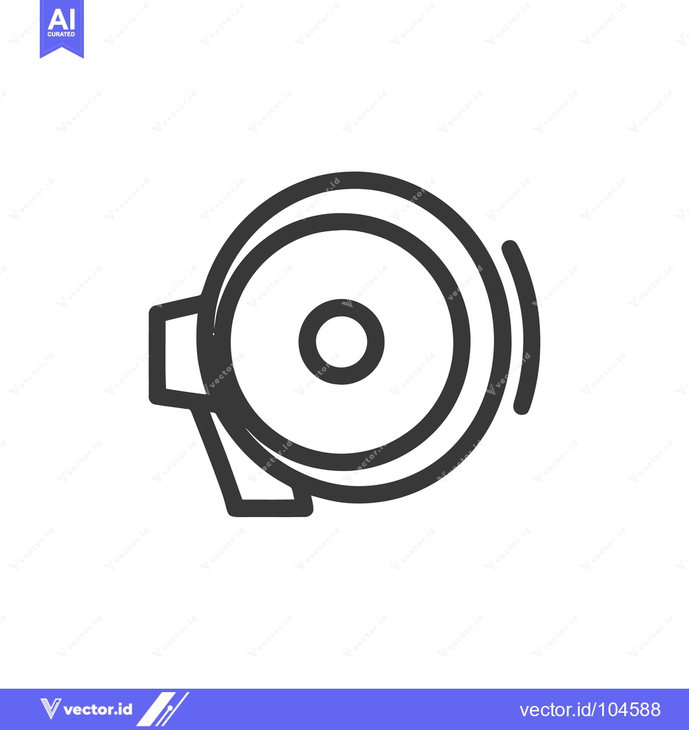 Premium Vector dari School Bell Icon: Simple Line Art Illustration on White Background