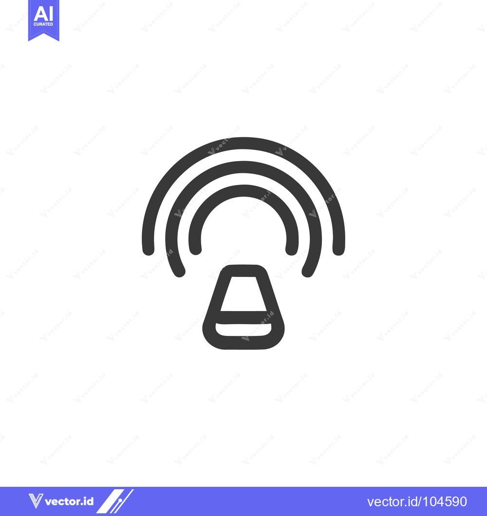Premium Vector dari Minimalist Icon: Radio Waves Emanating from a Transmitter Device