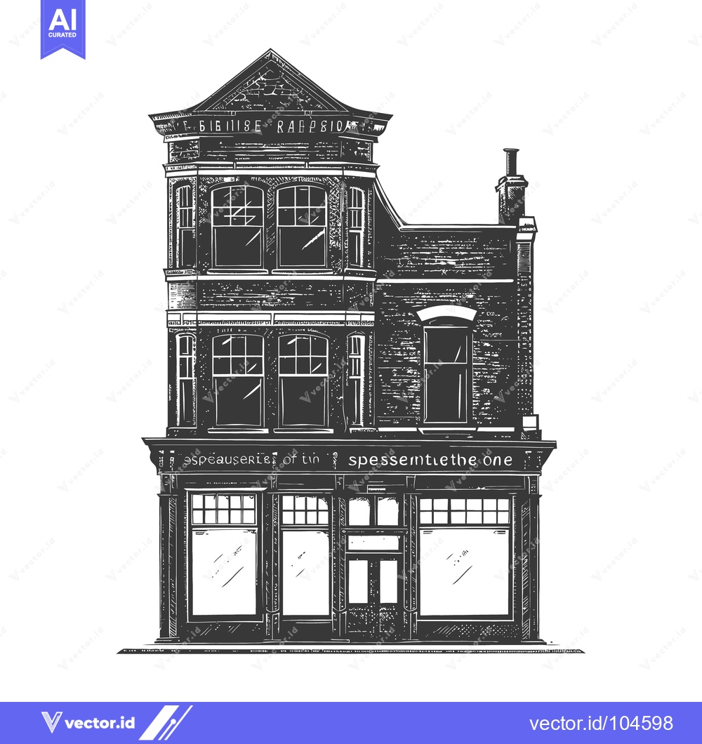 Premium Vector dari Detailed black and white sketch drawing of a brick building facade