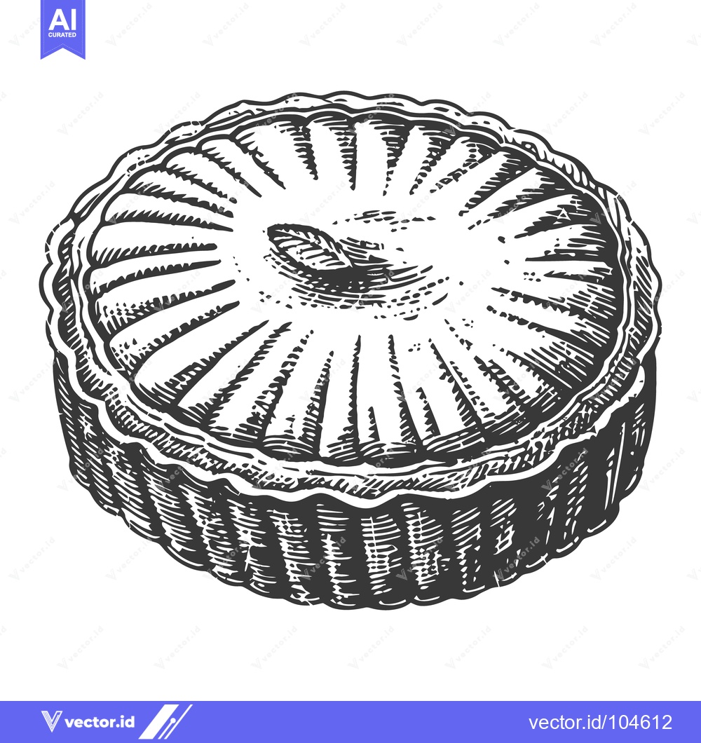 Premium Vector of An illustration depicts a delicious looking round pie with detail