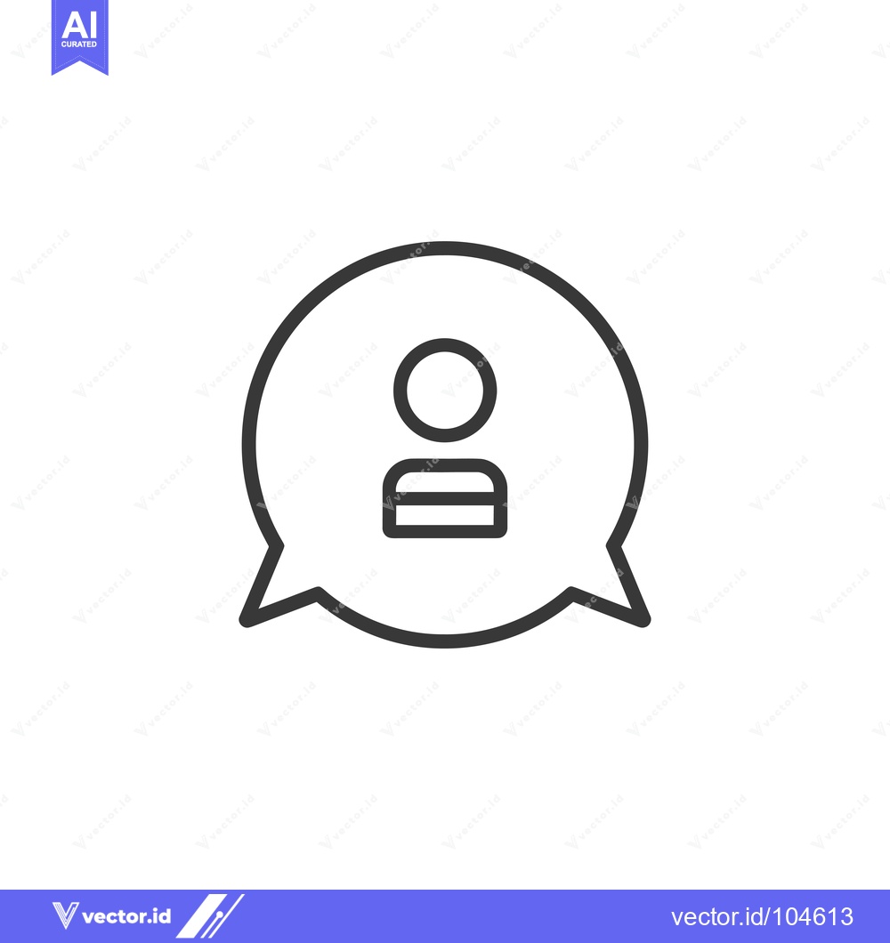 Premium Vector of Speech Bubble Icon with Human Figure Inside