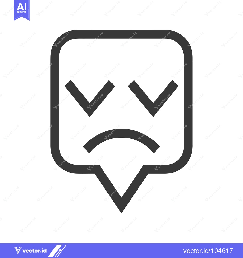 Premium Vector of Speech Bubble with Sad Emoticon