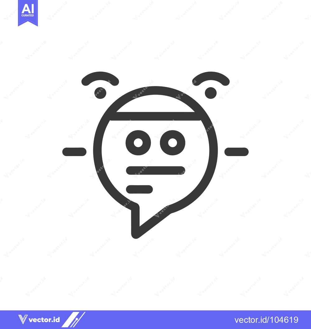 Premium Vector dari Speech Bubble With Two Eyes And Antennas Emoji