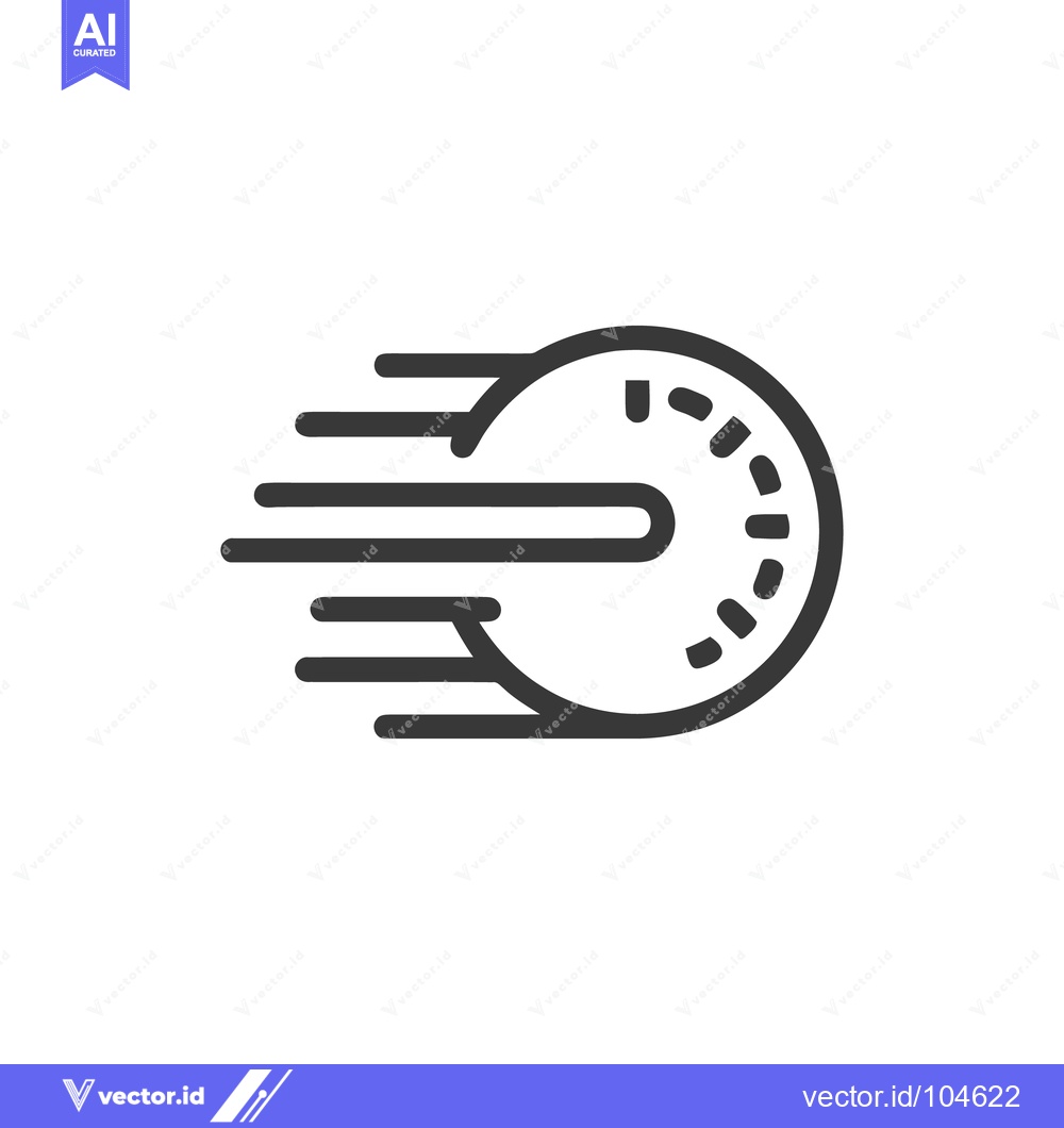 Premium Vector dari Speedometer Icon with Motion Lines, Minimalist Design, Fast Delivery C
