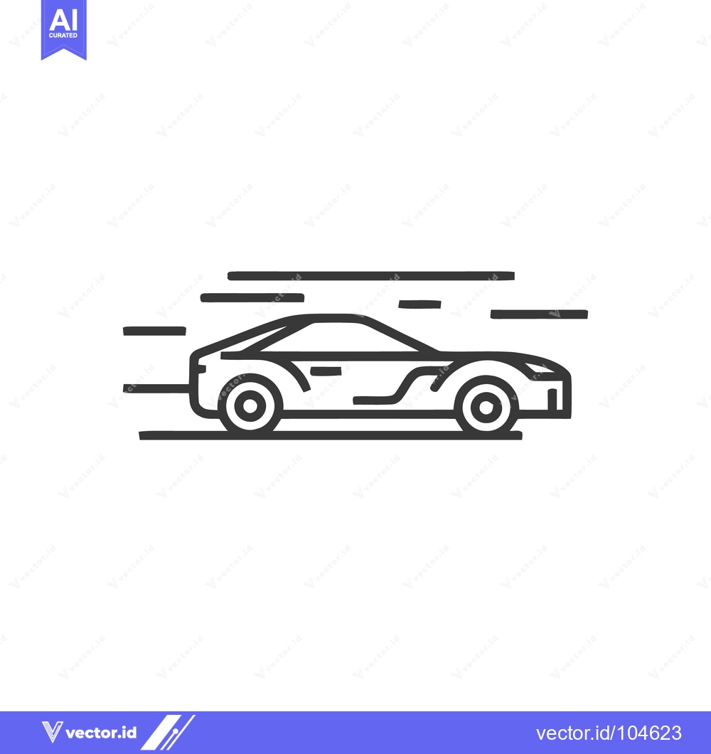 Premium Vector dari Sleek Sports Car Outline with Motion Lines on White Background