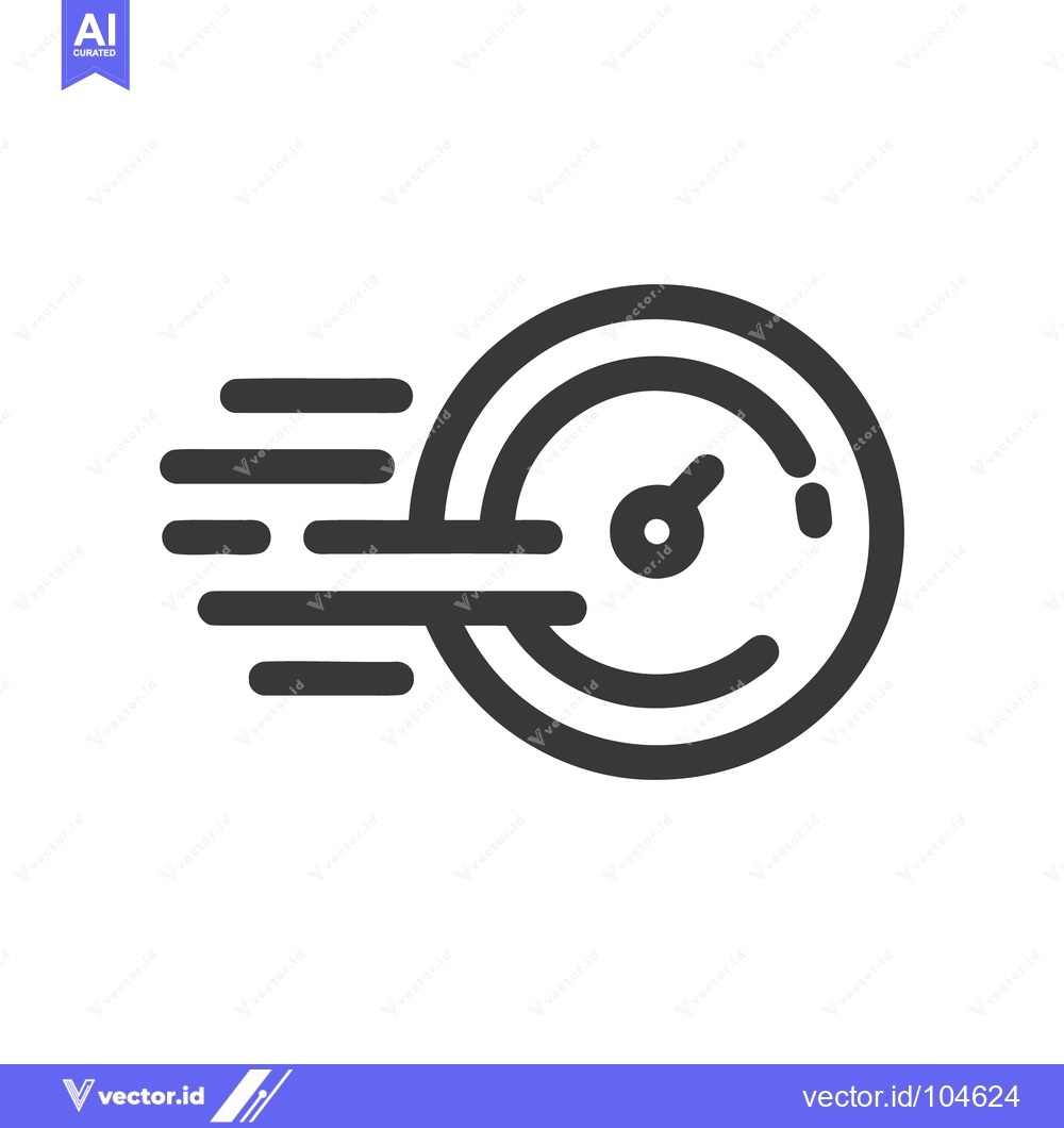 Premium Vector dari Speedometer Icon with Motion Lines, Fast Performance Symbol, Minimalis