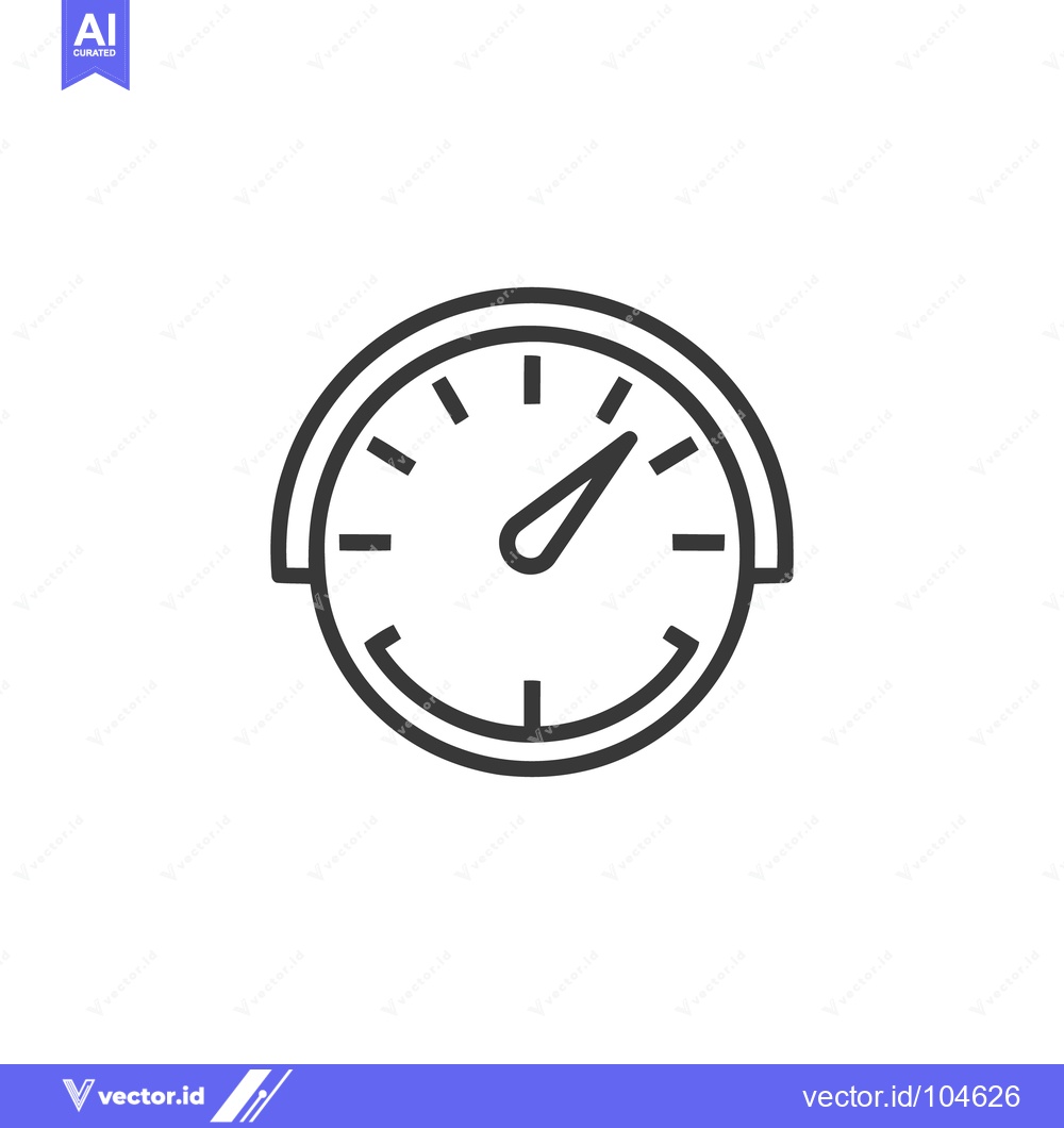 Premium Vector dari Minimalist Speedometer Icon: Clean Line Art on White Background