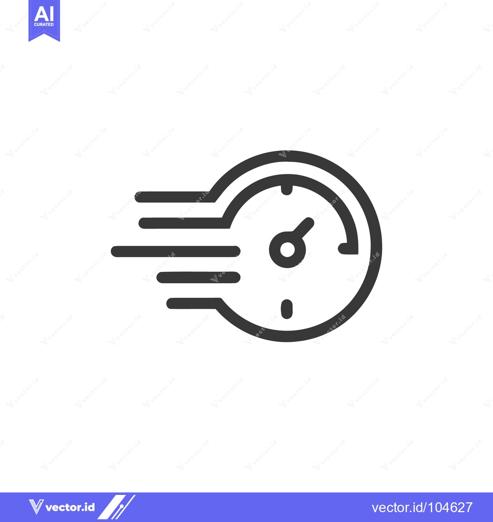 Premium Vector dari Speedometer Icon with Motion Lines, Fast Velocity Concept, Minimalist