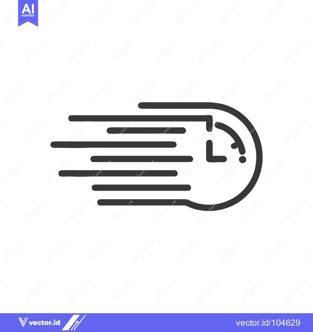Premium Vector of Fast Time: Minimalist Clock Icon with Motion Blur Effect