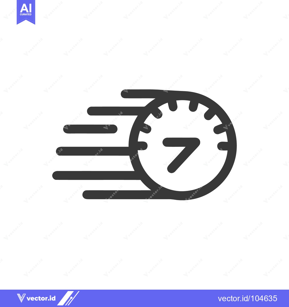 Premium Vector dari Speedy Seven: Dynamic Clock Icon with Motion Lines, Fast Time Concept