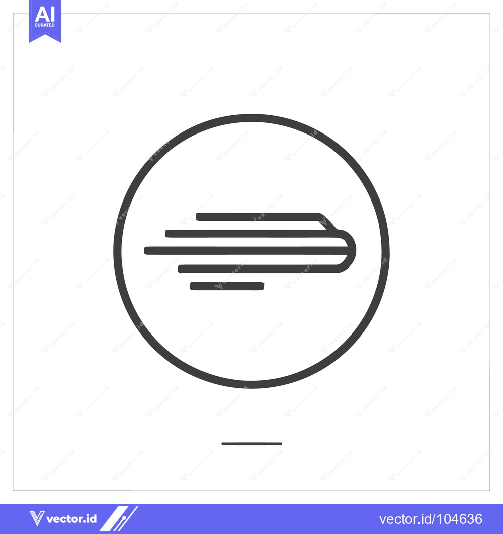 Premium Vector of Minimalist Train Icon: Sleek, Circular Design with Motion Lines and Mo