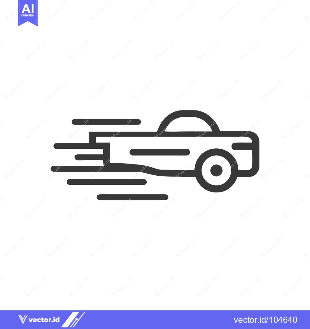 Premium Vector dari Sleek Car Icon with Motion Lines on White Background