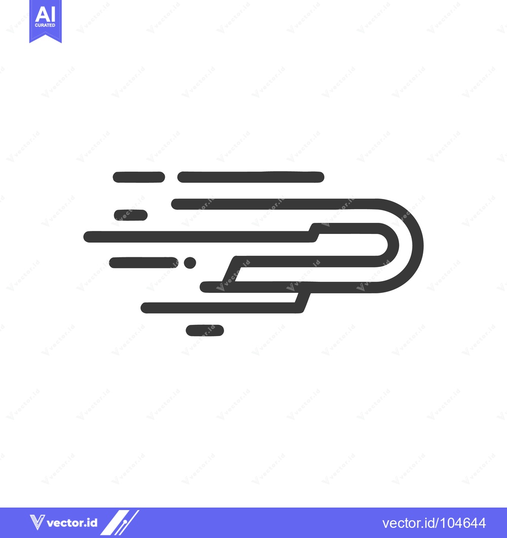Premium Vector of Dynamic Motion Lines: Abstract Speed Icon in Bold Outline