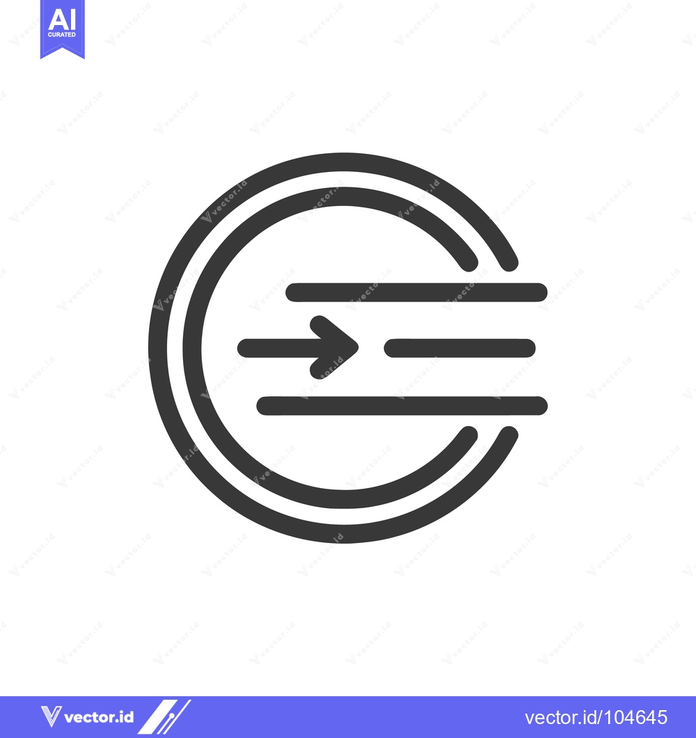 Premium Vector dari Ingress Icon: Arrow Entering Circle with Horizontal Lines, Minimalist