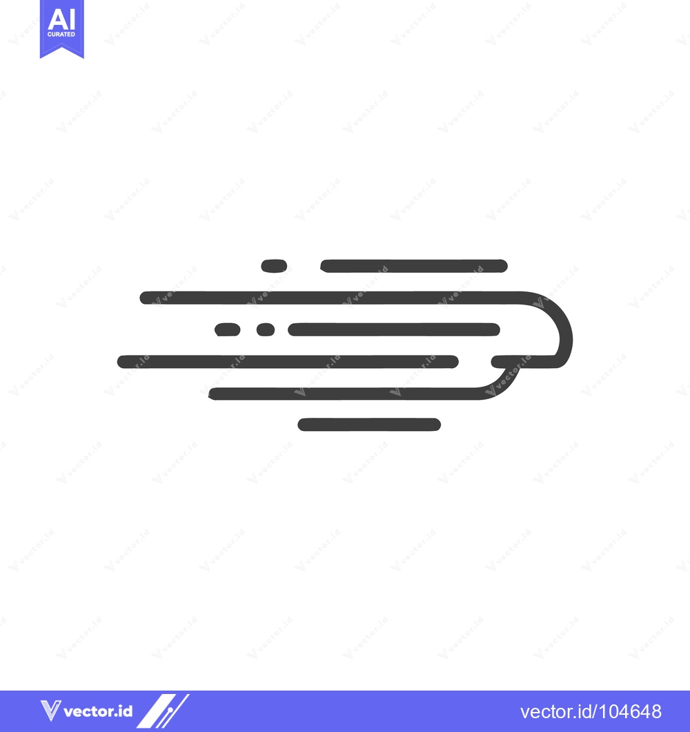 Premium Vector of Stylized Wind Icon: Minimalist Design with Dynamic Motion Lines
