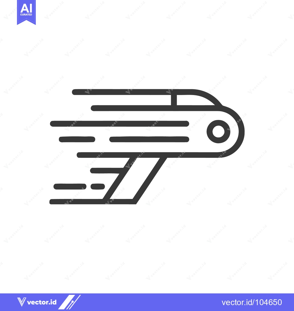 Premium Vector dari Fast Train Icon: Modern, Minimalist Design with Motion Lines