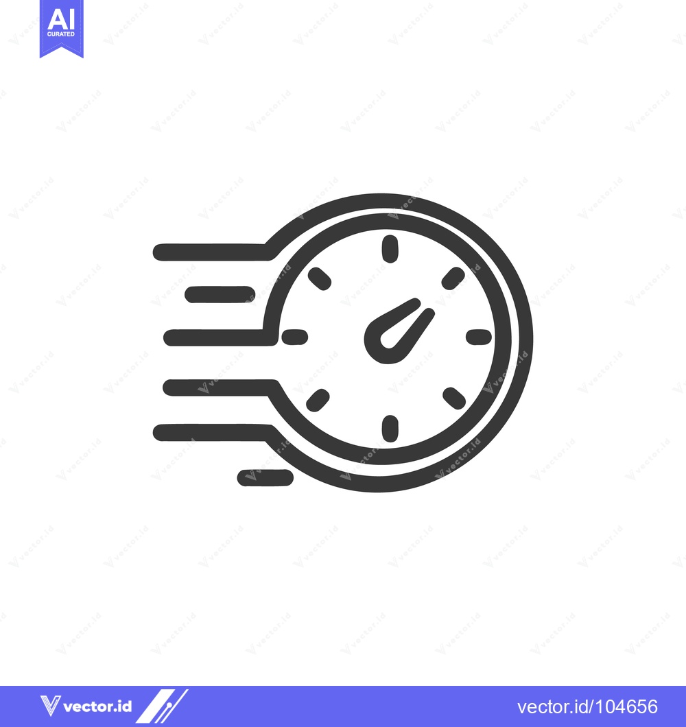 Premium Vector dari Speedometer Icon with Motion Lines, Fast Performance Symbol, Vector Il