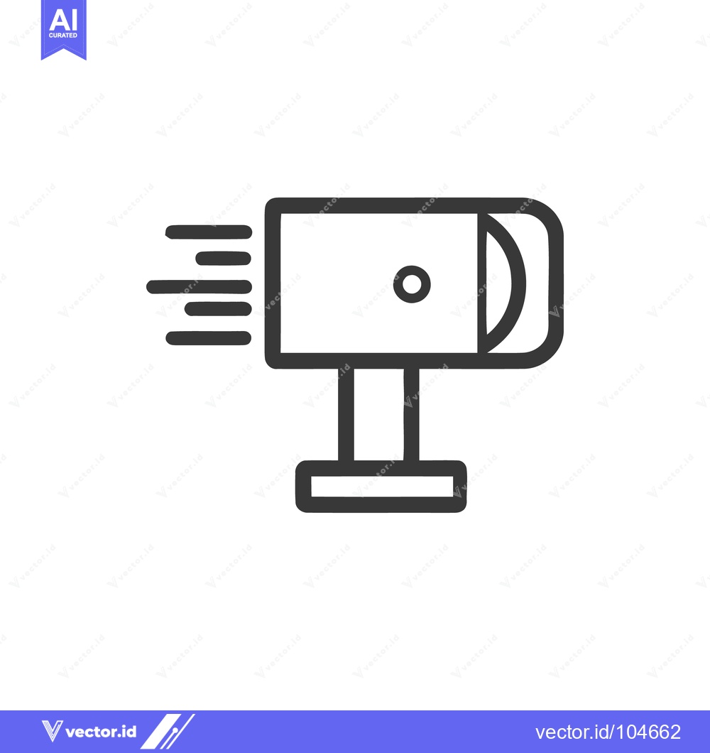Premium Vector dari Minimalist CCTV Camera Icon with Motion Lines on White Background