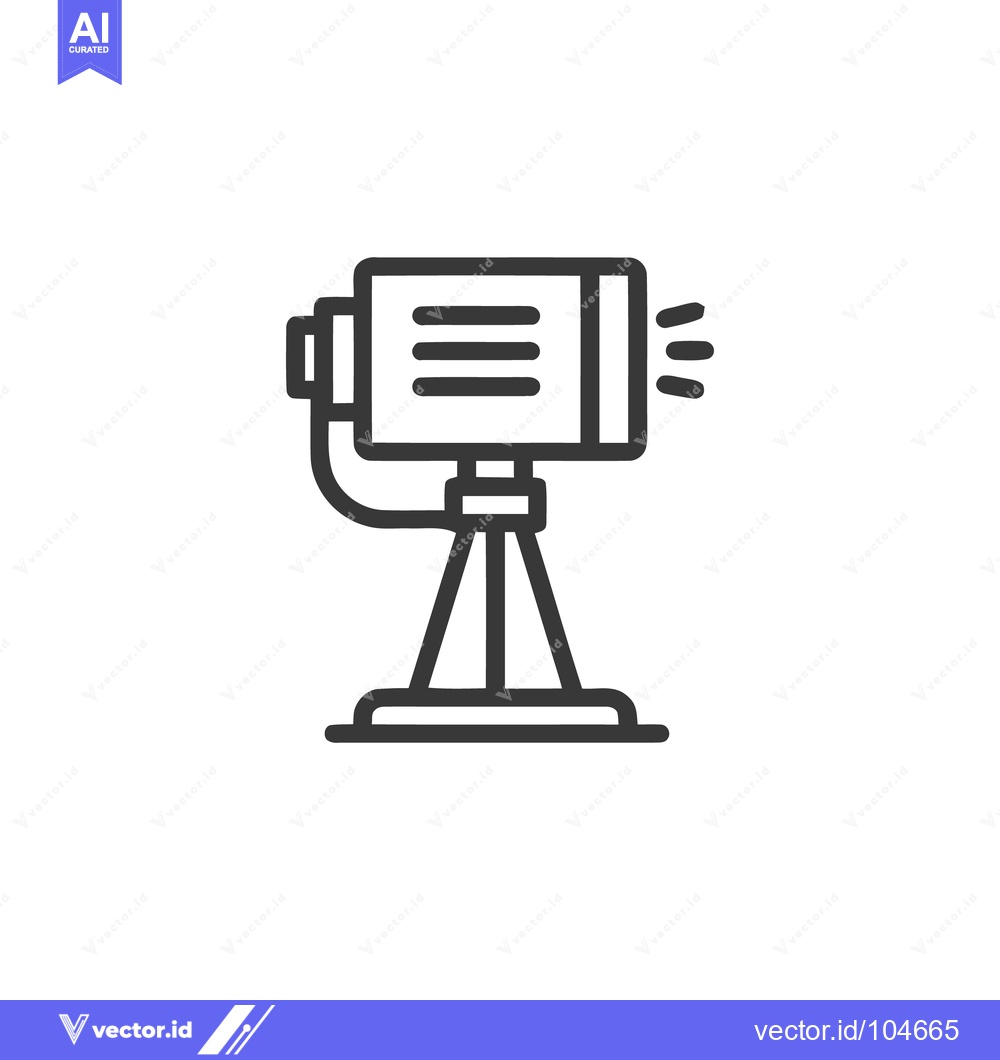 Premium Vector dari Spotlight Icon: Bold Line Art of a Stage Light on Tripod Stand