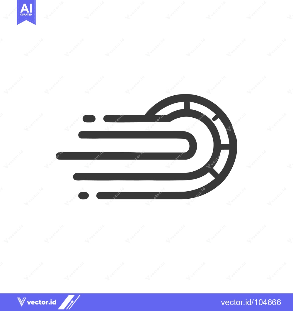 Premium Vector dari Dynamic Speedometer Icon: Motion Lines and Circular Gauge Design
