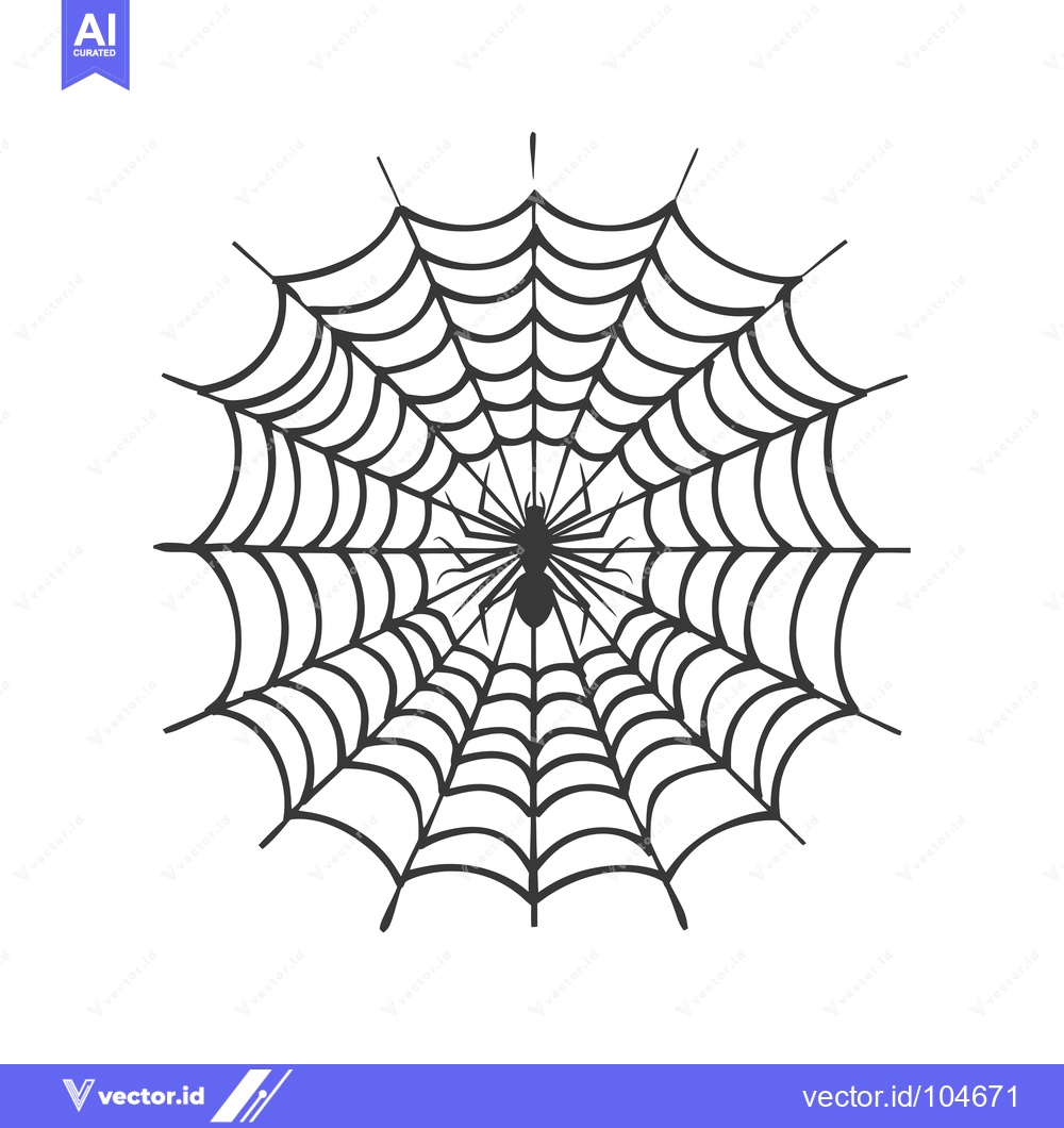 Premium Vector dari Spider in the Center of a Web