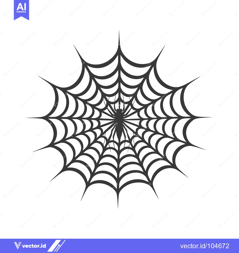 Premium Vector dari Spider in the center of a web with radial lines