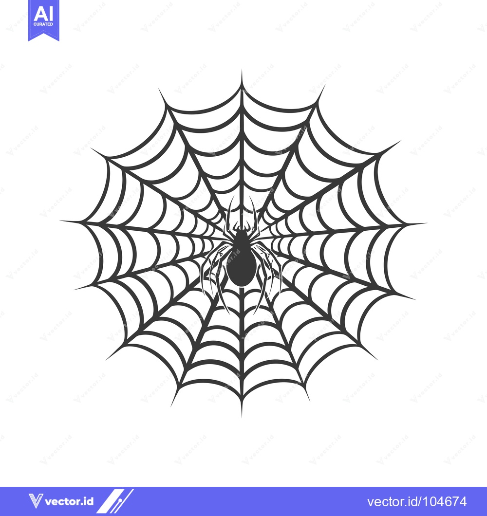 Premium Vector of Spider Sitting in the Center of a Web