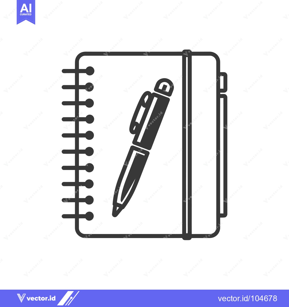 Premium Vector dari Spiral-bound Notebook with a Pen