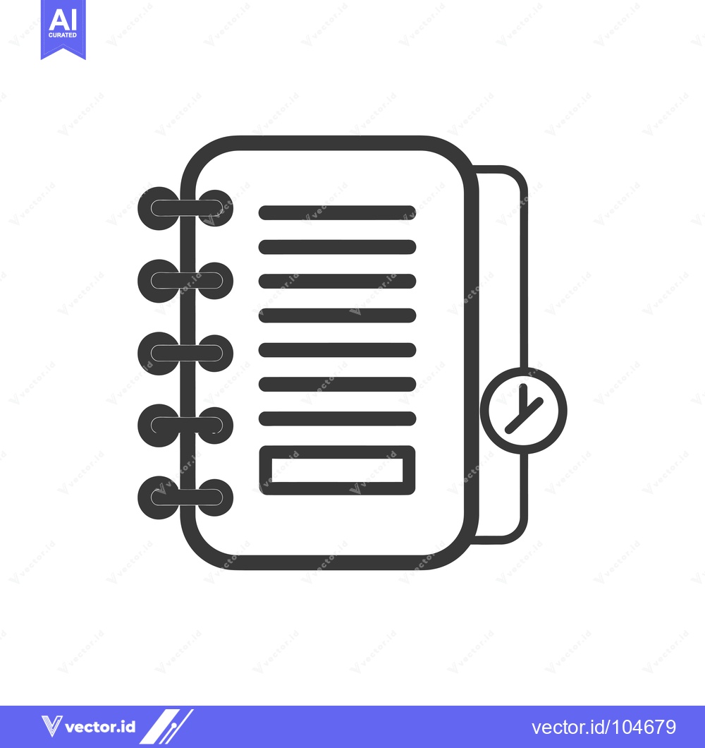 Premium Vector dari Spiral Bound Notebook with Clock Icon
