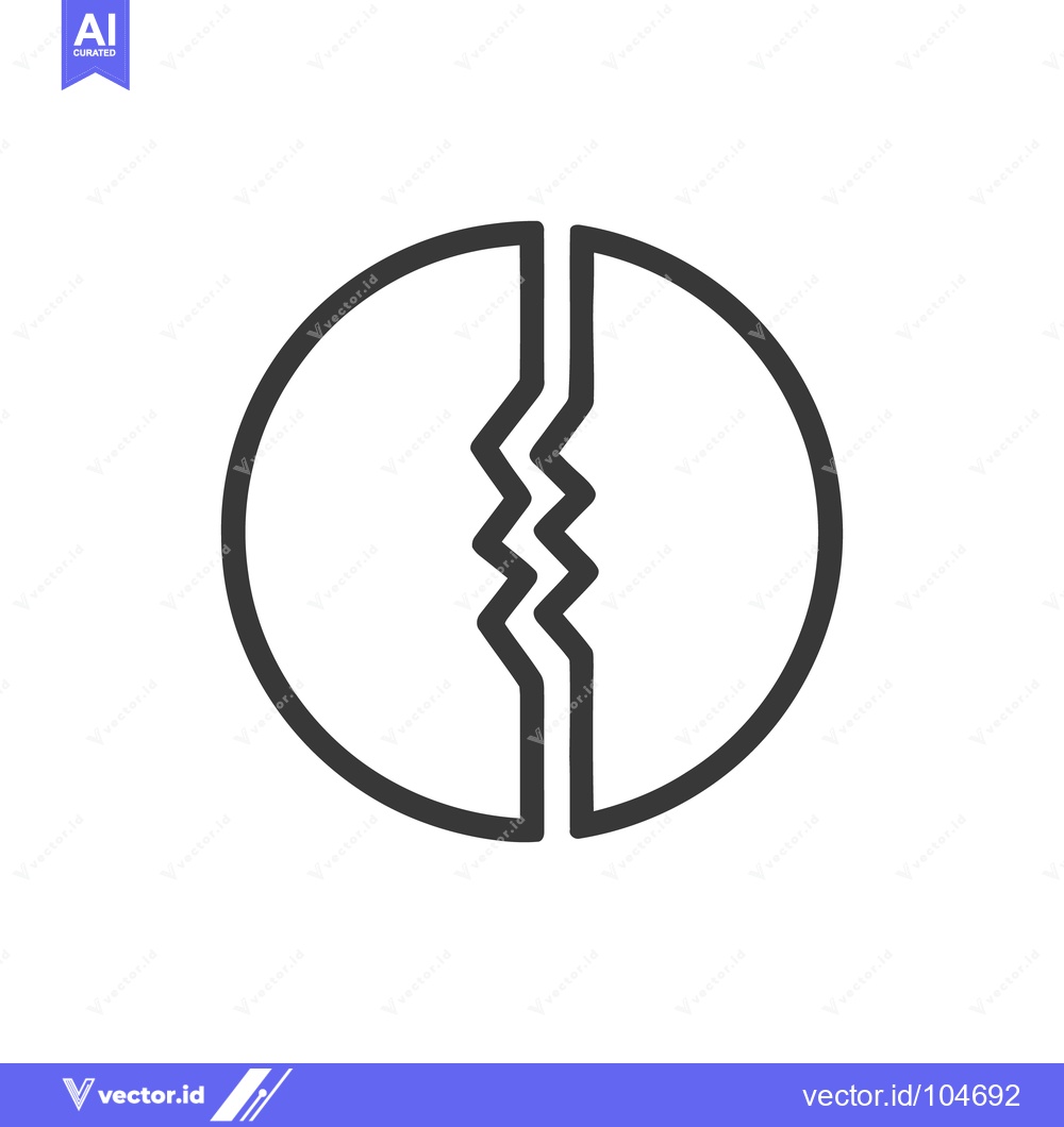 Premium Vector dari Broken Circle: Minimalist Graphic Symbol of Fracture and Division