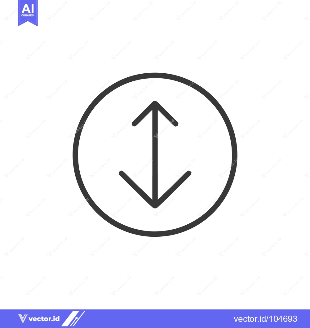 Premium Vector of Up and Down Arrows in Circle, Minimalist Icon Design