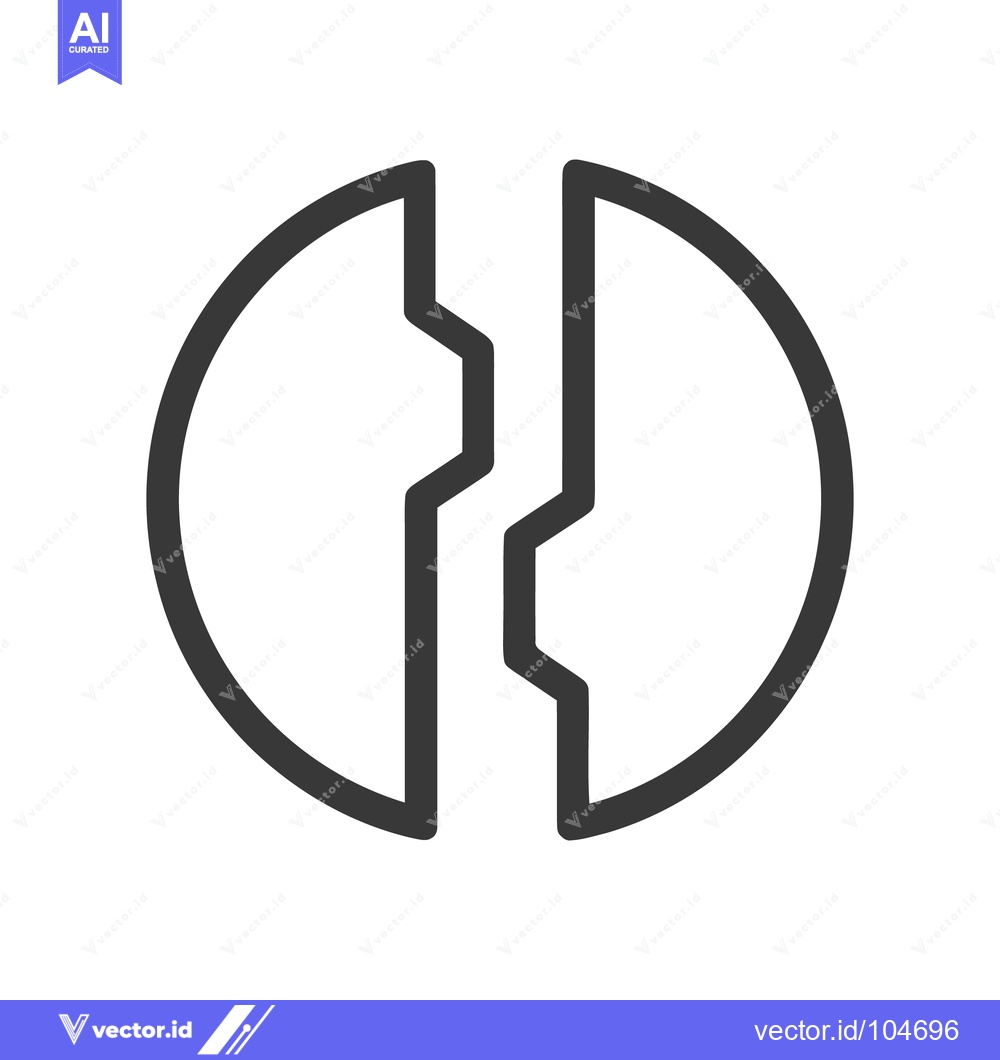 Premium Vector dari Abstract Broken Circle Icon with Interlocking Edges on White Backgroun