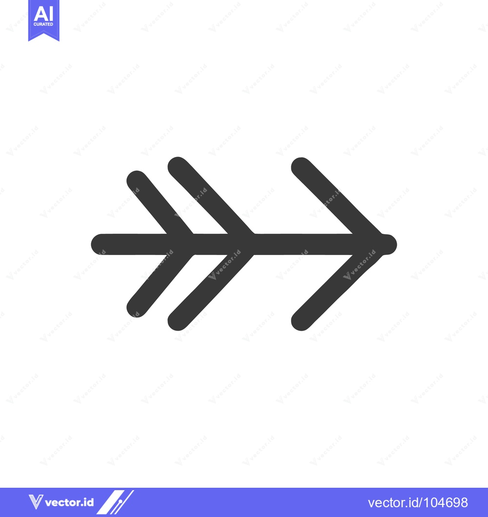 Premium Vector of Stylized Arrow Icon: Directional Symbol with Rounded Ends on White