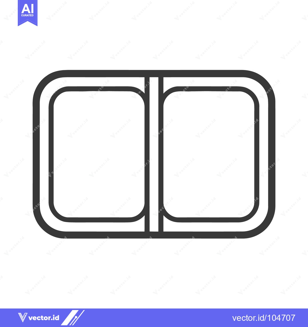 Premium Vector dari Minimalist Double Window Frame Icon in Dark Gray Outline on White Back