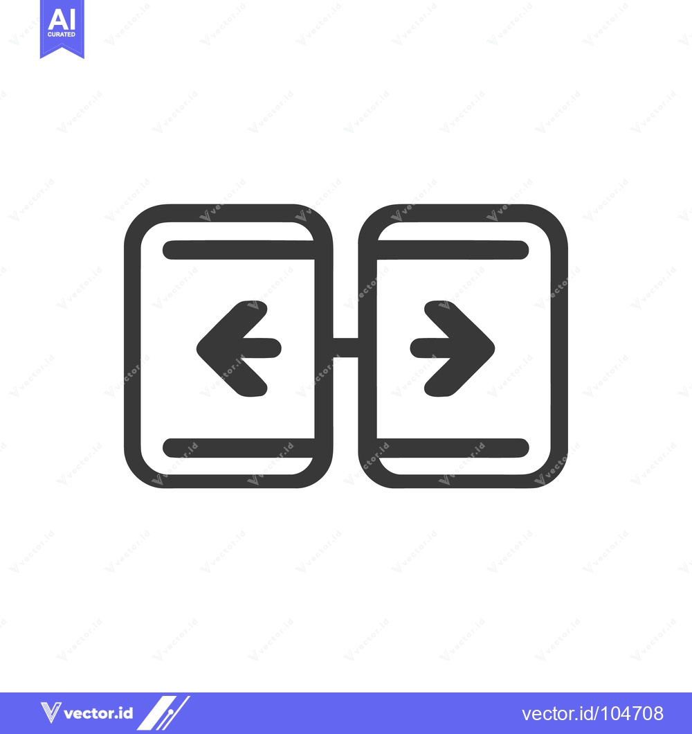 Premium Vector of Connected Arrows: Left and Right Directional Flow Icon in Bold Outline