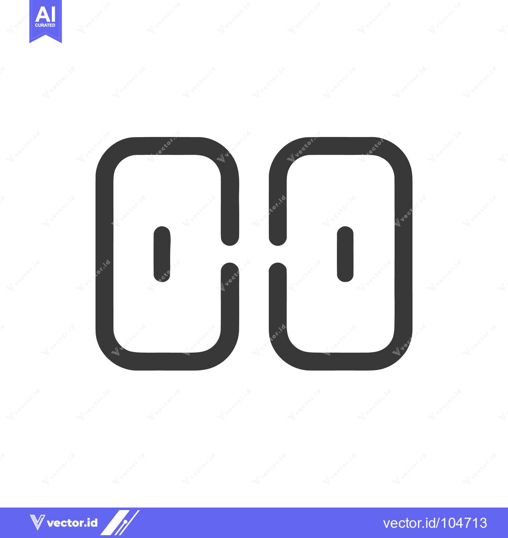 Premium Vector of Minimalist Dark Gray Icon: Two Rounded Rectangles with Inner Lines on