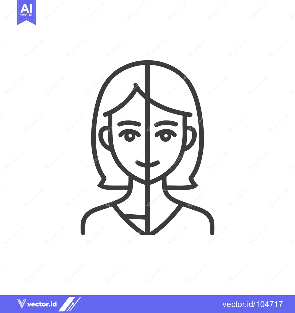 Premium Vector dari Woman's Face with Before and After Beauty Treatment, Line Art