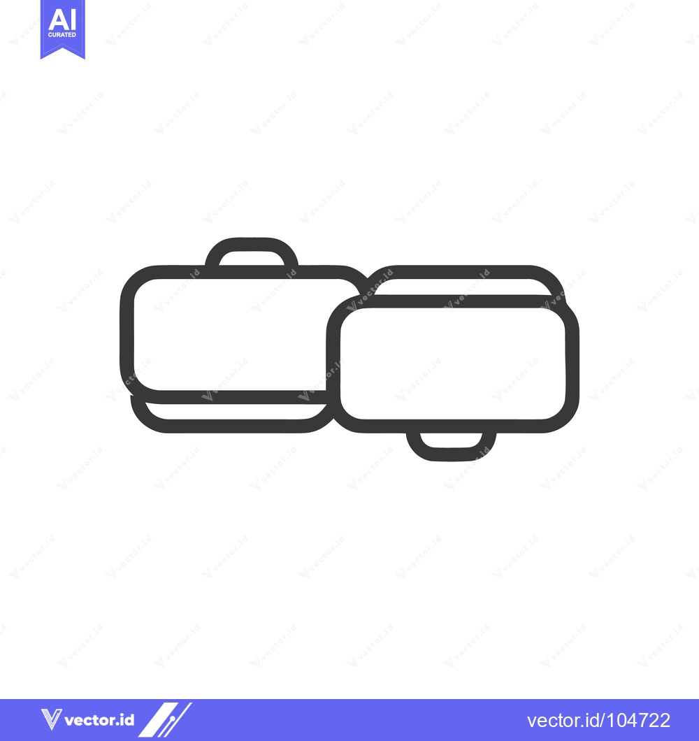 Premium Vector of Minimalist Suitcase Icon: Connected Luggage for Travel Design